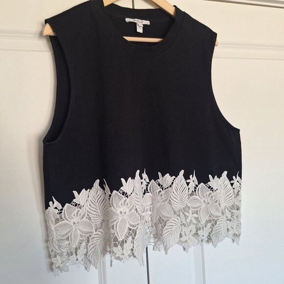 💙 Derek Lam 10 Crosby Lea Lace Crocket Trim Top Size 16 Preppy Fall Quite Luxur - Picture 6 of 8